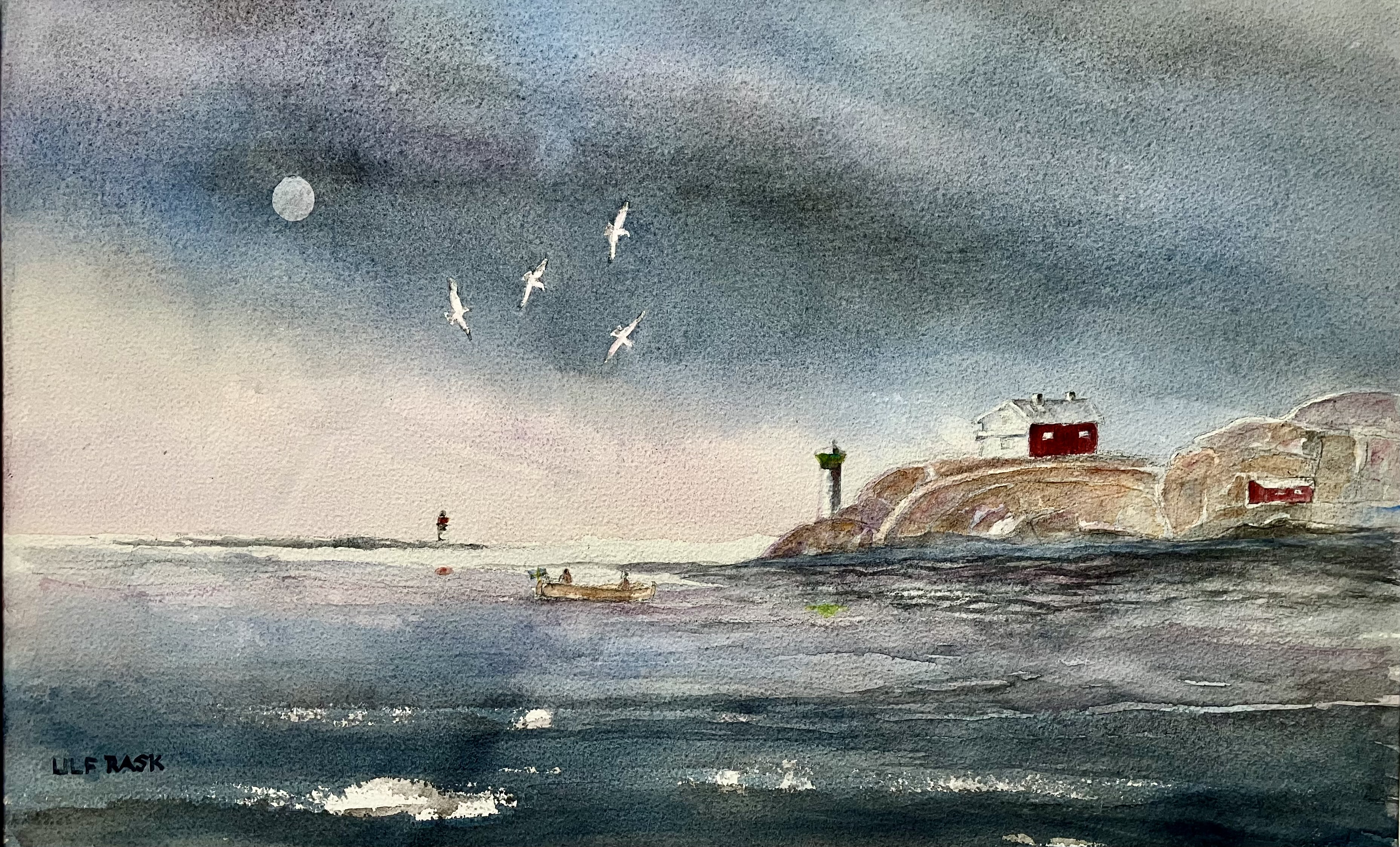 Islandsberg. Akvarell 50x70 cm